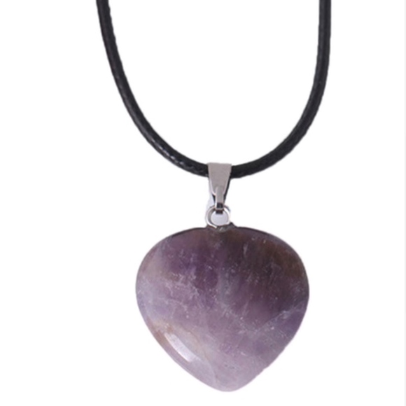 Large Amethyst Heart Necklace - The Crystal Council PREVIEW Genuine Amethyst Crystal Heart Necklace